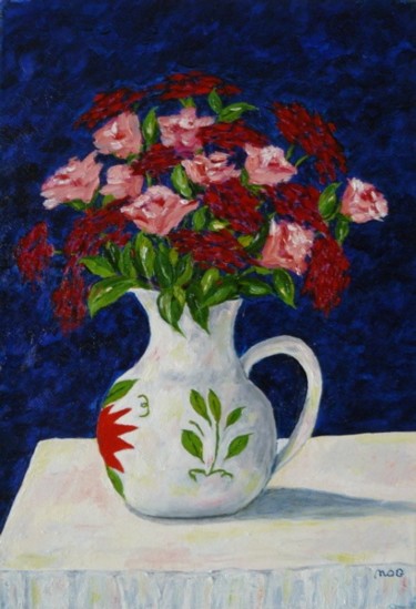Peinture intitulée "Le pot de Cécile" par Mog, Œuvre d'art originale, Huile