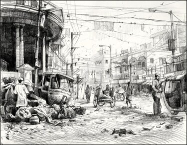 Painting titled "Tolichoki_Hayderabad" by Kishore Singh, Original Artwork, Oil