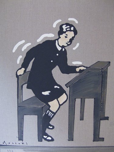 Peinture intitulée "Ecolier" par Otsuki, Œuvre d'art originale