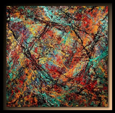 「Abstraction A33」というタイトルの絵画 Tehosによって, オリジナルのアートワーク, オイル