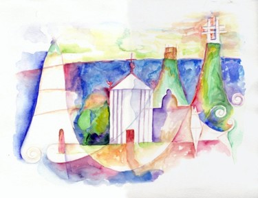 Painting titled "Vilnius Cathedral" by Mikemonte, Original Artwork