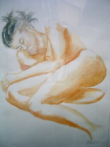 nudo ad acquerello Pittura intitolato "nudo ad acquerello" da Gian Piero Trucco, Opera d'arte originale, Olio