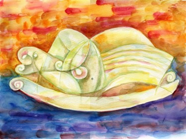 Painting titled "Maltese Goddess II" by Mikemonte, Original Artwork