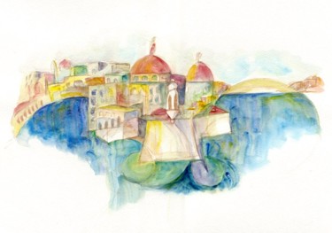 Painting titled "Fort St. Angelo Mal…" by Mikemonte, Original Artwork