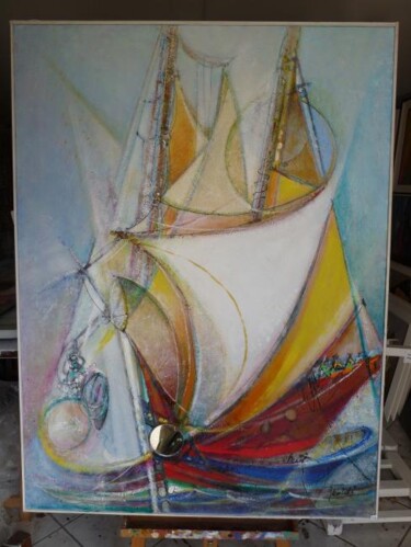 Peinture intitulée "Voiles déployées" par Pierre Baldi, Œuvre d'art originale