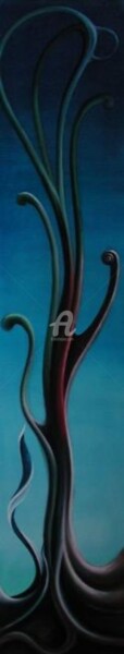 Painting titled "L'Albero OGM" by Plauso Nivo Battistini, Original Artwork, Oil