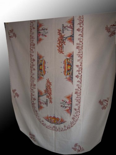 Art textile intitulée "NAPPE DE TABLE ART…" par Kebe, Œuvre d'art originale, Cuisine et salle à manger