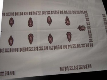 Art textile intitulée "NAPPE DE TABLE ART…" par Kebe, Œuvre d'art originale, Décoration de maison