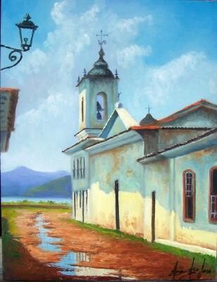 Peinture intitulée "IGREJA DE PARATY" par Sandro José Da Silva, Œuvre d'art originale