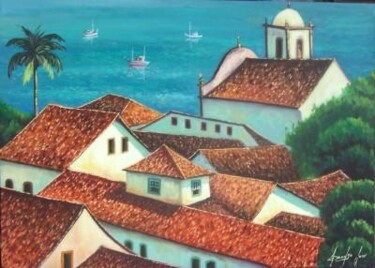Peinture intitulée "TELHADOS DE PARATY" par Sandro José Da Silva, Œuvre d'art originale