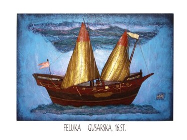 Collages intitolato "FELUCCA" da Ana Krleza, Opera d'arte originale