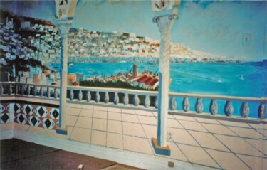 Peinture intitulée "Angle de la fresque" par M'Hamed Saci, Œuvre d'art originale