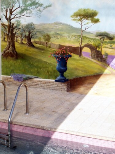 Peinture intitulée "Décor trompes L'oeil" par M'Hamed Saci, Œuvre d'art originale