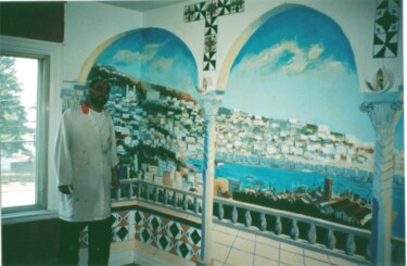 Peinture intitulée "salon particulier L…" par M'Hamed Saci, Œuvre d'art originale
