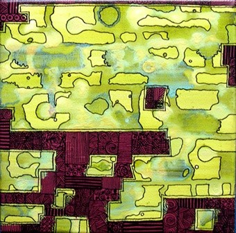 Peinture intitulée "* Green Réso *" par Kaliart, Œuvre d'art originale, Huile
