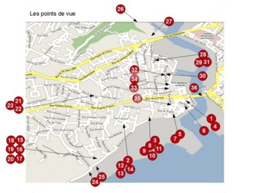 Ζωγραφική με τίτλο "Carte des points de…" από Claude Marchalot, Αυθεντικά έργα τέχνης, Ακουαρέλα
