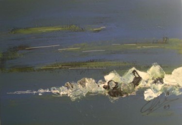 Painting titled "Nuit sur le marécage" by Roger Chastel, Original Artwork