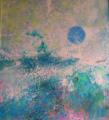 Peinture intitulée "Blue sun" par Michel Maréchal, Œuvre d'art originale