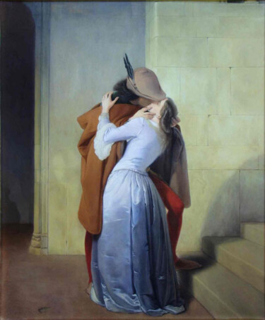 제목이 "The kiss-Copy after…"인 미술작품 Francesco Bortolotti로, 원작, 기름