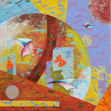 Peinture intitulée "un soir d'été" par Philippe Sidot Et Charlotte Carsin, Œuvre d'art originale