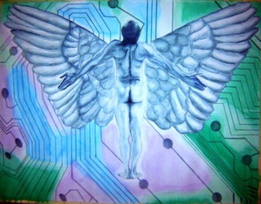 Painting titled "The Angel" by Goutam Chakraborty, Original Artwork