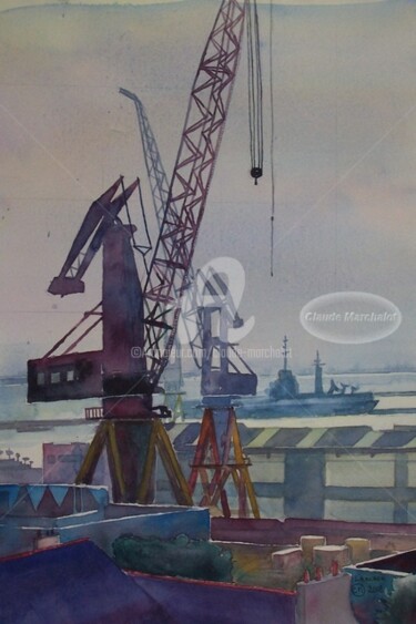 Peinture intitulée "Brest Recouvrance,…" par Claude Marchalot, Œuvre d'art originale, Huile