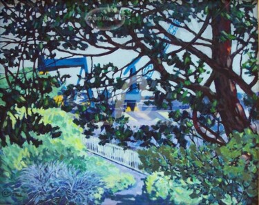 Painting titled "Brest Kerbonne, l'e…" by Claude Marchalot, Original Artwork, Oil