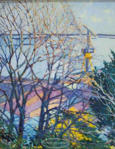 Painting titled "Brest Kerbonne: sol…" by Claude Marchalot, Original Artwork, Oil
