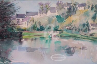 Peinture intitulée "Brest, la Penfeld à…" par Claude Marchalot, Œuvre d'art originale, Huile