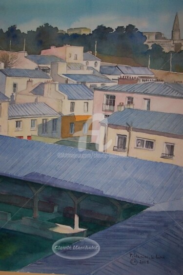 Peinture intitulée "Brest Recouvrance,…" par Claude Marchalot, Œuvre d'art originale, Huile