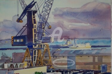 Brest Recouvrance, .soleil du soir à Laninon, aquarelle
