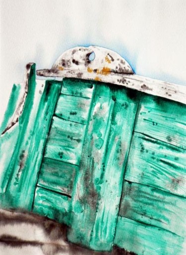 Peinture intitulée "barque 3" par Dominique Ramaud, Œuvre d'art originale, Aquarelle