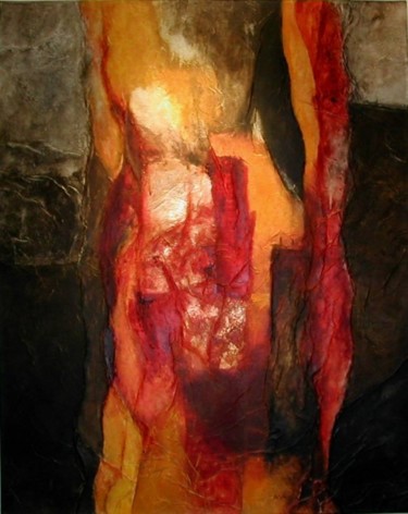 Peinture intitulée "FLAMBEAU" par Annick Volant-Vettu (AVVA), Œuvre d'art originale
