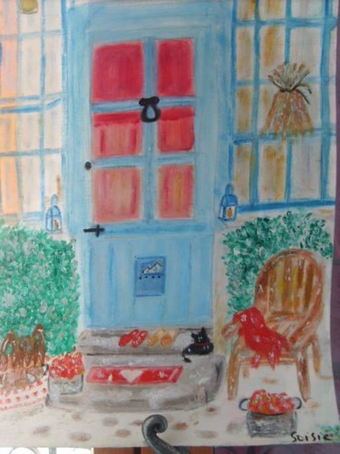 Peinture intitulée "noel   en suéde" par Soisic, Œuvre d'art originale, Huile