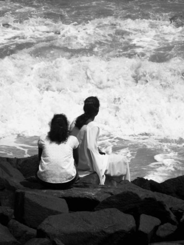 Photographie intitulée "Face à la mer à Pon…" par Catherine Martel, Œuvre d'art originale, Photographie numérique