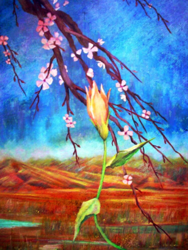 Una Flor 绘画 标题为“Una Flor” 由Alberto Thirion, 原创艺术品, 油