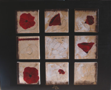 Peinture intitulée "pavot" par Sab, Œuvre d'art originale