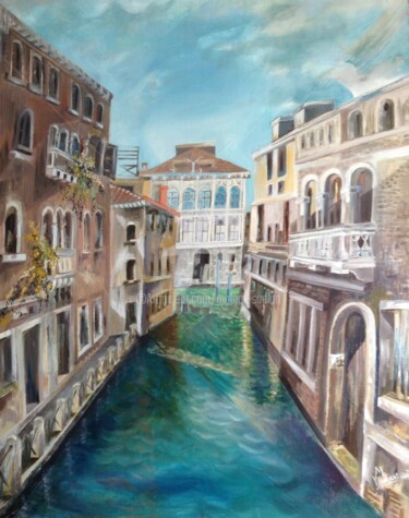 绘画 标题为“VENISE” 由Malgor Sadlon, 原创艺术品, 油 安装在木质担架架上
