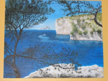 Painting titled "Cassis" by Veronique Ghigo, Original Artwork, Oil