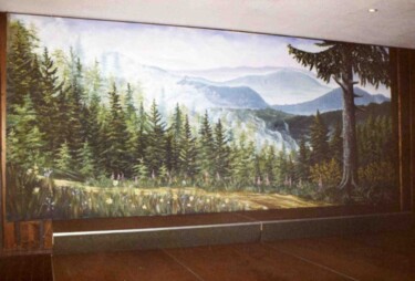 Malerei mit dem Titel "Forêt vosges" von René Vincent-Viry, Original-Kunstwerk, Öl