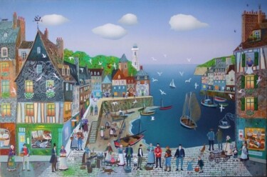 Peinture intitulée "RETOUR DE PÊCHE" par Bernard Ambielle, Œuvre d'art originale, Huile