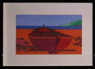 Pittura intitolato "MARINA CON BARCA RO…" da Narciso Dall Orto, Opera d'arte originale, Olio