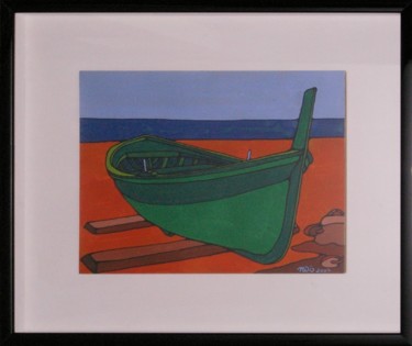 Pittura intitolato "MARINA CON BARCA VE…" da Narciso Dall Orto, Opera d'arte originale, Olio