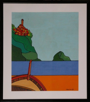Pittura intitolato "MARINA LIGURE - tem…" da Narciso Dall Orto, Opera d'arte originale, Olio