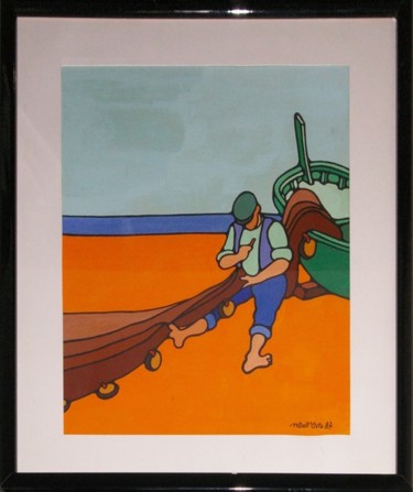 RIPARANDO LE RETI Pittura intitolato "RIPARANDO LE RETI" da Narciso Dall Orto, Opera d'arte originale, Olio