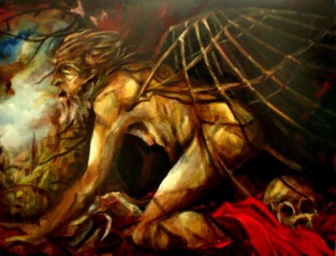 Painting titled "DEDALO" by Alexander Leal Cid, Original Artwork, Oil