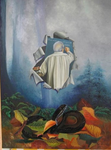 Peinture intitulée "Mamba mon ami" par José Windels, Œuvre d'art originale, Huile