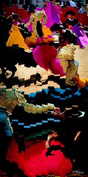 数字艺术 标题为“Corrida” 由Alain Vistosi, 原创艺术品, 照片蒙太奇