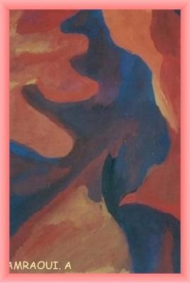 Peinture intitulée "route  ver  l'enfer" par Abdesslam Amraoui, Œuvre d'art originale, Huile