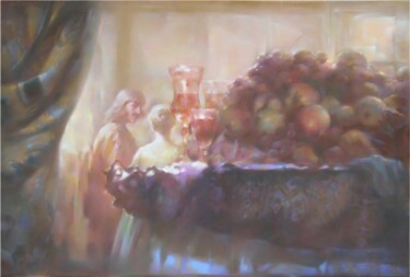 Peinture intitulée ""Тихая жизнь"" par Vladimir Kalinin, Œuvre d'art originale, Huile